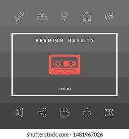Audio Cassette icon. Graphic elements for your design