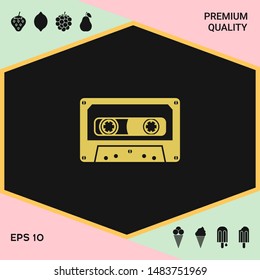 Audio Cassette icon. Graphic elements for your design