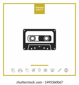 Audio Cassette icon. Graphic elements for your design