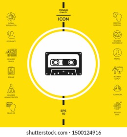 Audio Cassette icon. Graphic elements for your design