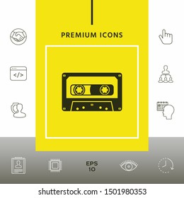 Audio Cassette icon. Graphic elements for your design