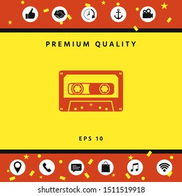 Audio Cassette icon. Graphic elements for your design