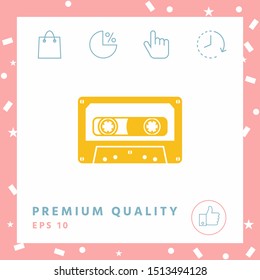 Audio Cassette icon. Graphic elements for your design