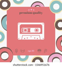 Audio Cassette icon. Graphic elements for your design