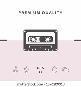 Audio Cassette icon. Graphic elements for your design