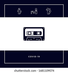 Audio Cassette icon. Graphic elements for your design
