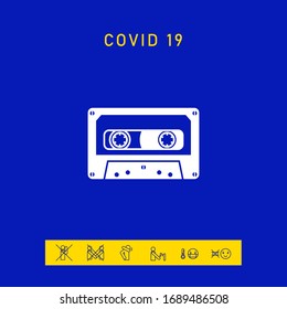 Audio Cassette icon. Graphic elements for your design