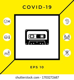 Audio Cassette icon. Graphic elements for your design