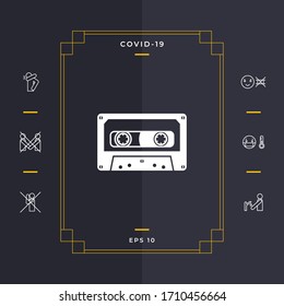 Audio Cassette icon. Graphic elements for your design