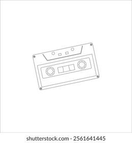 AUDIO CASSETTE ICON ILLUSTRATION SYMBOL DESIGN 