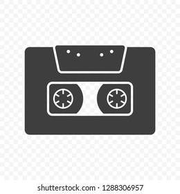 Audio cassette icon. Isolated vector on transparent background