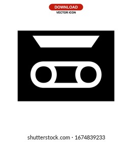 audio cassette icon or logo isolated sign symbol vector illustration - high quality black style vector icons
