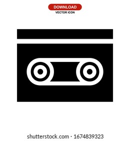 audio cassette icon or logo isolated sign symbol vector illustration - high quality black style vector icons
