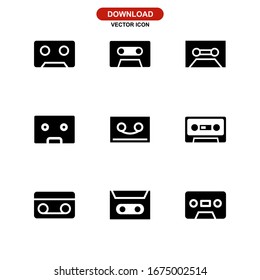 audio cassette icon or logo isolated sign symbol vector illustration - Collection of high quality black style vector icons
