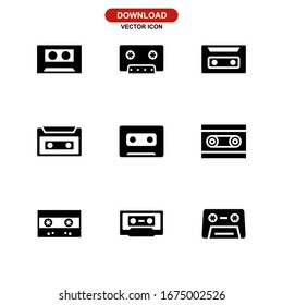 audio cassette icon or logo isolated sign symbol vector illustration - Collection of high quality black style vector icons
