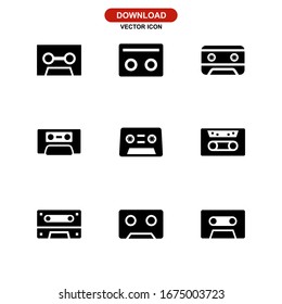 audio cassette icon or logo isolated sign symbol vector illustration - Collection of high quality black style vector icons
