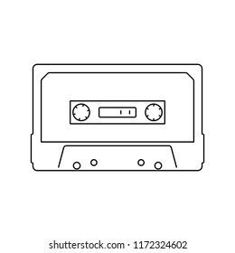 Audio cassette  icon. Thin line design. Vector illustration.