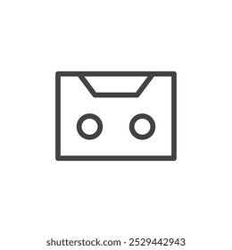 Icono de cassette de audio Símbolo de arte de contorno delgado