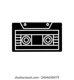 Audio cassette icon vector. Cassette illustration sign. VHS symbol or logo.