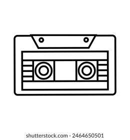 Audio cassette icon vector. Cassette illustration sign. VHS symbol or logo.