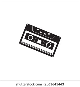 AUDIO CASSETTE ICON VECTOR ILLUSTRATION SYMBOL DESIGN 