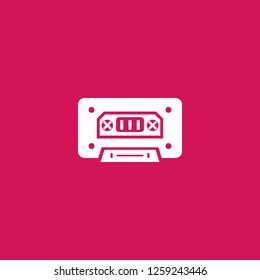 audio cassette icon vector. audio cassette sign on pink background. audio cassette icon for web and app