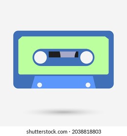 Audio cassette isolated object, vector illustration.