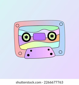 Audio cassette isolated on background. Vector illustration.