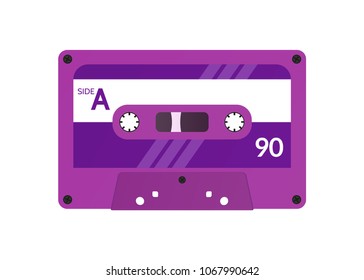 Audio cassette isolated on white background. Vector illustration