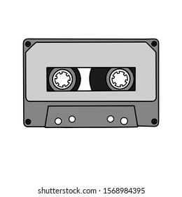 Audio cassette isolated on white background. Vector illustration