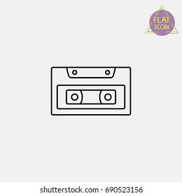 audio cassette line icon