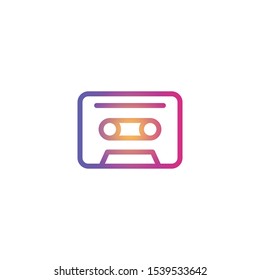 Audio cassette  - Line Vector Icon