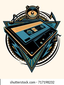 Audio cassette music emblem