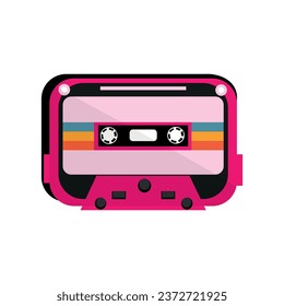 Audio cassette on white background