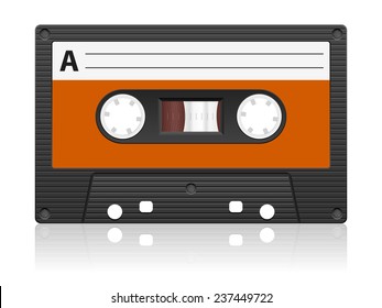 Cinta de audio sobre fondo blanco.