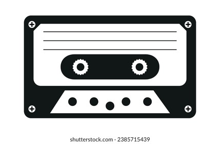 Audio cassette on white background