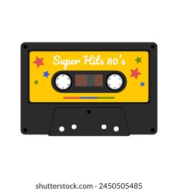 Audio cassette on white background