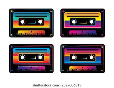 Audio cassette. Original vector illustration in vintage style. T-shirt design. Hand drawn, not AI