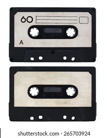 audio cassette. side A and B. vector.