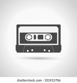 Audio cassette. Single flat icon 