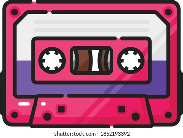 Audio Cassette Tape Filled Outline Icon