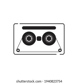 Audio cassette tape icon design isolated on white background