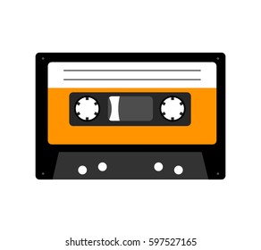 Audio cassette tape isolated on white background