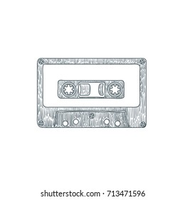 Audio Cassette Tape Isolated on White Background. Vector illustration