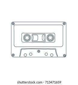 Audio Cassette Tape Isolated on White Background. Vector illustration