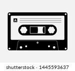 Audio cassette tape isolated vector old music retro player. Retro music audio cassette 80s blank mix.