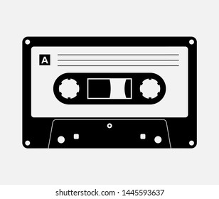 Аудиокассетная лента изолированная векторная старая музыка ретро-плеер. Ретро музыкальная аудиокассета 80-х годов пустой микс.