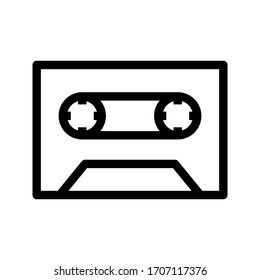 Audio cassette tape isolated vector old music retro player icon Vector Illustration on white background