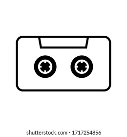 Audio cassette tape isolated vector old music retro player icon Vector Illustration on white background. eps 10