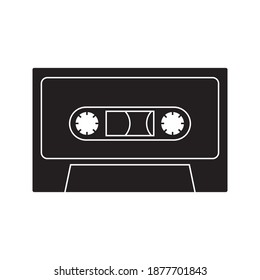 Audio cassette tape isolated vector old music retro player. Retro music audio cassette 80s. icon Vector Illustration